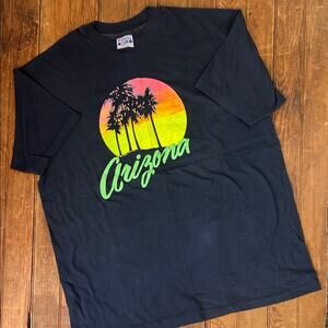 Vintage 80s men’s Arizona black quality, cotton t shirt size extra large